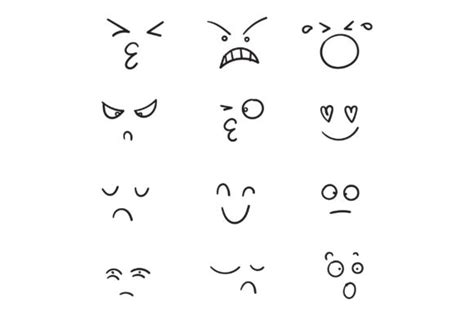 Doodle Cartoon Faces Graphic By Gwensgraphicstudio · Creative Fabrica