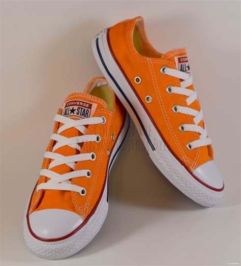 Custom Dyed Solid Orange Converse All Star Low Top Shoes Etsy