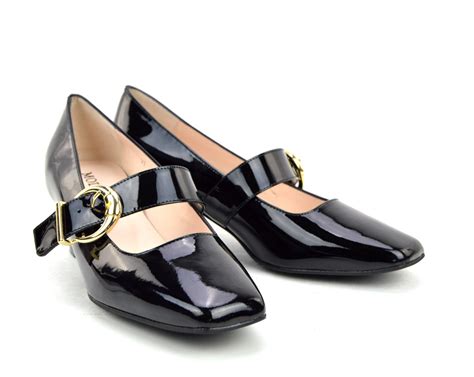 The Lola In Black Patent Leather Mary Jane 60s Style Ladies Shoes By