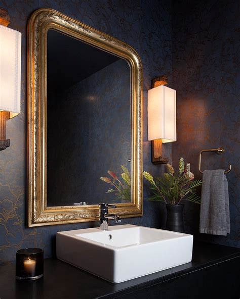 Dark Moody Walls For A Dramatic Contrast In The Powder Room In Our