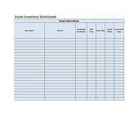 Asset Inventory Format In Excel Ms Excel Templates