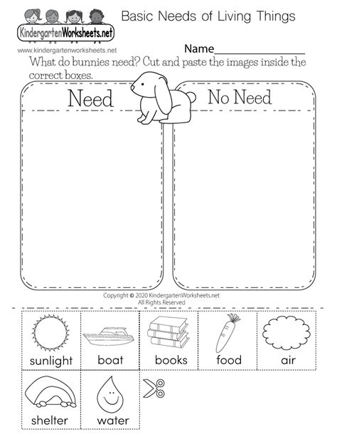 There are over 100 free fraction worksheets in pdfs below to support. Basic Needs of Living Things Worksheet for Kindergarten