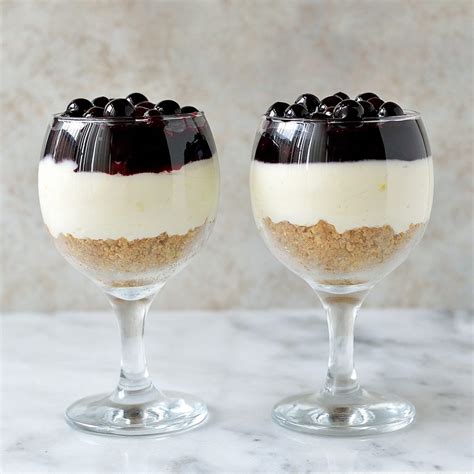 Easy No Bake Lemon Blueberry Cheesecake For Two