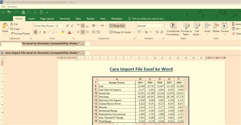 Cara Copy Paste Tabel Excel Ke Word Dengan Mudah Dan Rapi Hf Blog