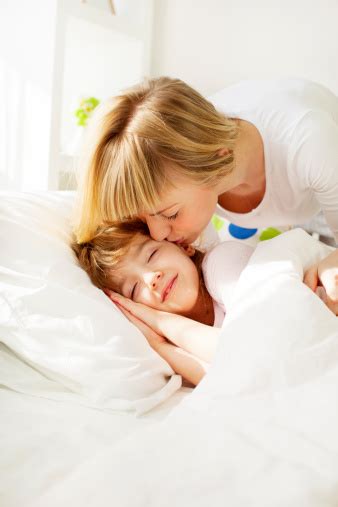 Mother Waking Up Child Stock Photo Download Image Now Sleeping 6 7