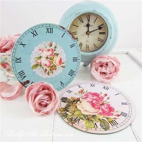 Diy 4 Shabby And Cottage Clock Faces Shabby Art Boutique