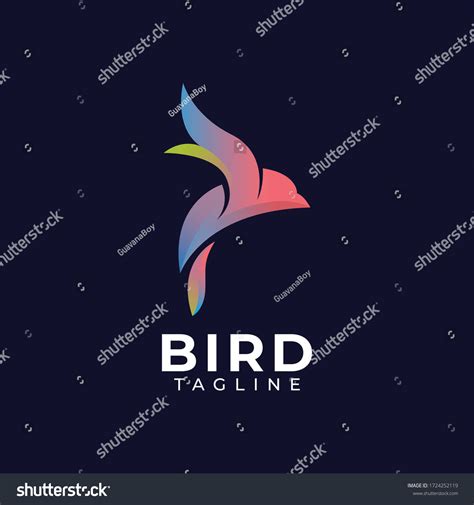 Colourful Abstract Bird Logo Design Vector Stock Vector Royalty Free