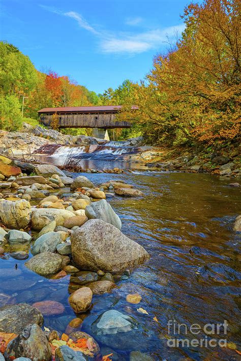 Swiftwater Covered Bridge Bath New Hampshire In Autumn