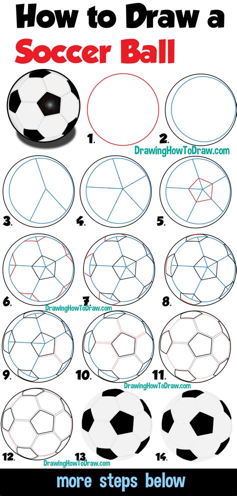 How To Draw A Soccer Ball Easy Step By Step Drawing Tutorial For