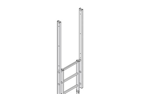 Aluminium Vertical Access Cat Ladder Kits Fixed With Hoops Ladder