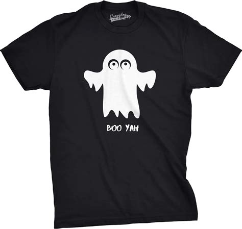 Mens Boo Yah Funny Spooky Cute Halloween October Fall Ghost T Shirt In