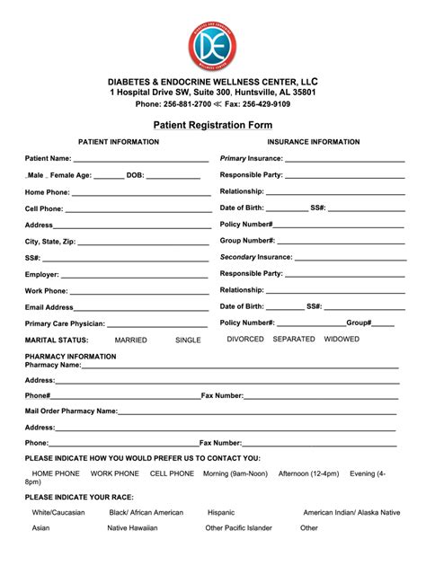 Hospital Registration Form Pdf Fill Out And Sign Printable Pdf