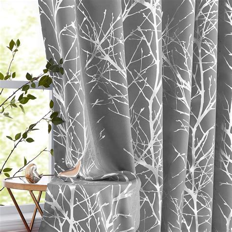 Fmfunctex Metallic Tree Curtains For Bedroom 54 Foil