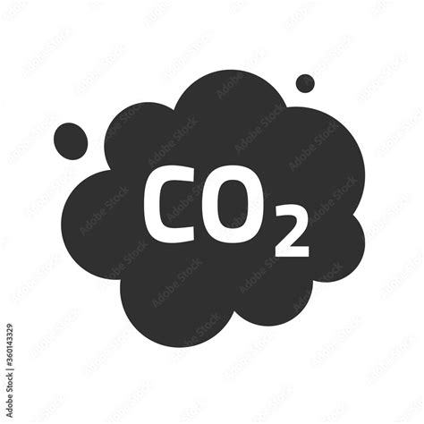 Carbon Co2 Pollution Emission Cloud Vector Icon Dioxide Smoke Exhaust