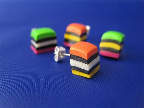 Licorice All Sorts Studs Cute Polymer Clay Candy Earrings Cute