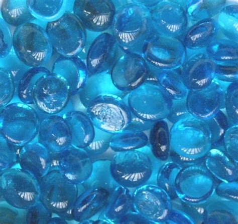 Ocean Blue Glass Gems Vase Filler Flat Back Glass Pebbles Etsy