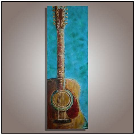 Acoustic Guitar Painting Music Wall Art Guitar Painting On Canvas