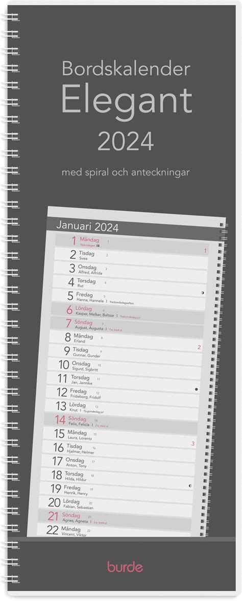 Kalender 2024 Stor Bordskalender Start