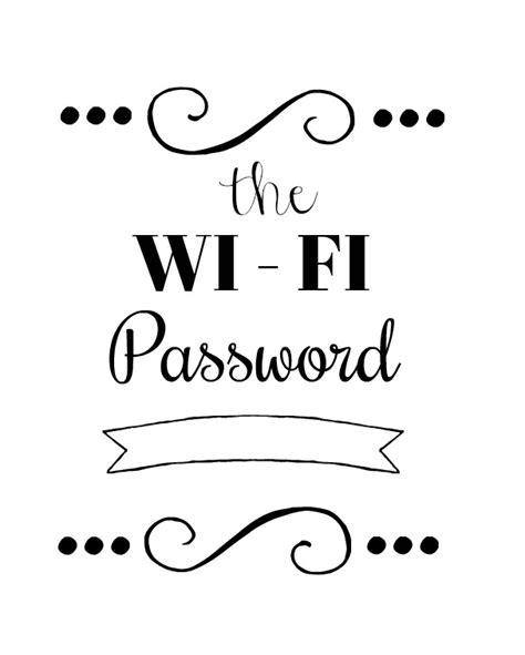 Wi Fi Password Printable Organize And Decorate Everything