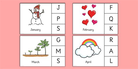 Months Of The Year Peg Matching Game Eyfs Early Years
