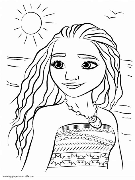 Free tala and pua pig from moana coloring page online. Moana portrait coloring printable page || COLORING-PAGES ...