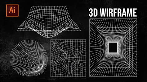 3d Wireframe Graphics Adobe Illustrator Youtube