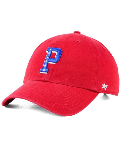 47 Brand Cotton Philadelphia 76ers Mash Up Clean Up Cap In Red For Men