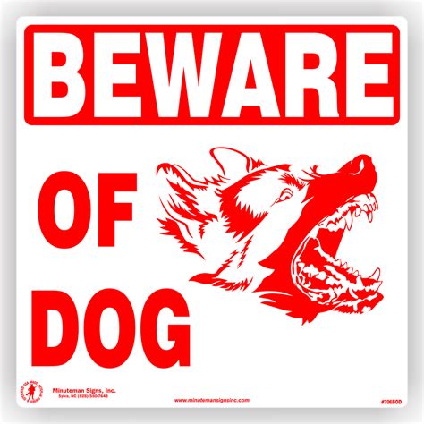 Beware Of Dog Sign Minuteman Signs