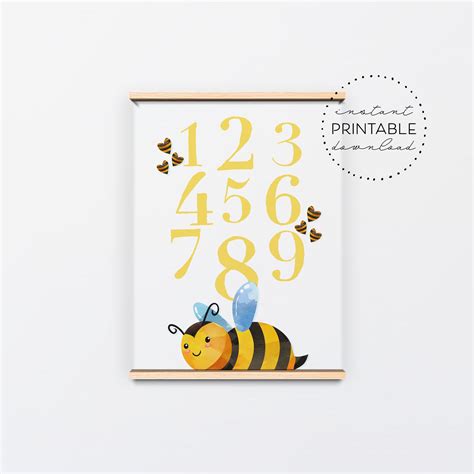 Honey Bee Bee Alphabet Honey Bee Numbers Bee Nursery Etsy