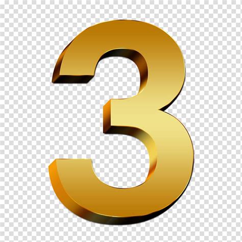 3 (three) is a number, numeral and digit. Yellow number 3 illustration, 3D computer graphics 3D ...