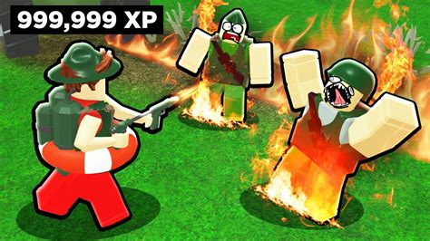 Burning Noobs Alive In Roblox War Simulator Infinite Flame Thrower