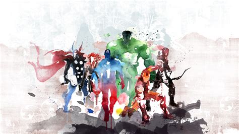 Wallpaper Illustration Thor Iron Man Hulk Captain America The