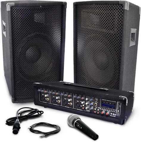 Y Dj Pa Speaker System Kit With 250 Watt Power Amplifier 4 Channel