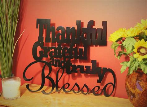 Metal Word Sign Thankful Grateful And Truly Blessed Home Etsy Metal