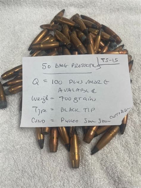 50 Bmg Projectiles Black Tip Penetrators 700 Grain Q100 More Avail Ts