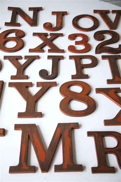 Wooden Vintage Shop Letters 'Clarendon' Font | Cream and Chrome