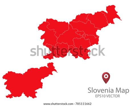 Couple Set Mapred Map Sloveniavector Eps10 Stock Vector Royalty Free