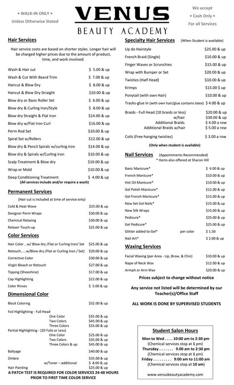 Find & download free graphic resources for beauty salon. Salon Services — Venus Beauty Academy
