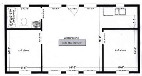 Floor Plan For 16x32 2bedroom1bath Cabin Cabin Floor Plans 16x32