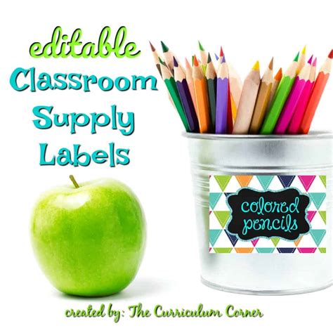 Free Editable Supply Labels From The Curriculum Corner The Curriculum