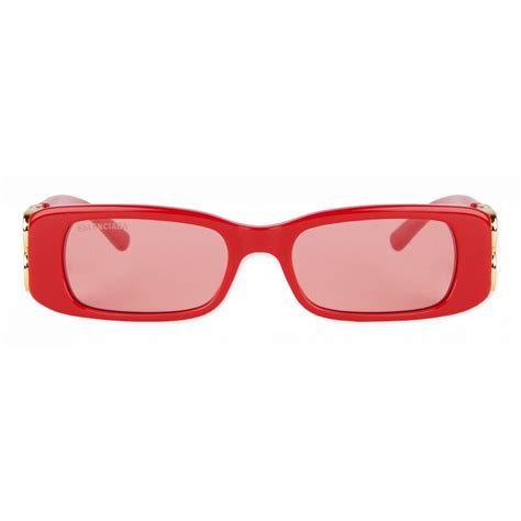 Balenciaga Dynasty Rectangle Sunglasses Red Sunglasses