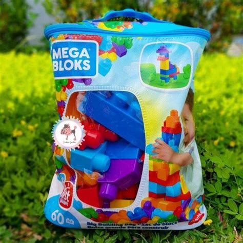 Jual Mega Bloks First Builders Big Building Bag 60pc Blue Di Seller