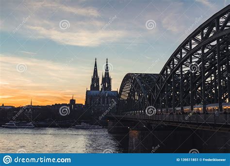 Cologne Skyline With Cologne Cathedral And Hohenzollern Bridge At
