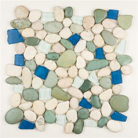Sea Glass Pebbles Indah 12 X 12 Mosaic Gbtile Collections