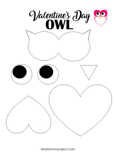 Free Printable Cut And Paste Heart Owl Craft Valentine Art Projects