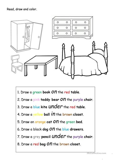 Read Draw And Color Worksheet Free Esl Printable