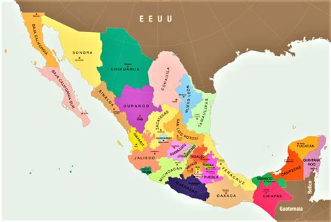 Mapa de México Político y Físico Calidad HD Para Imprimir 2022