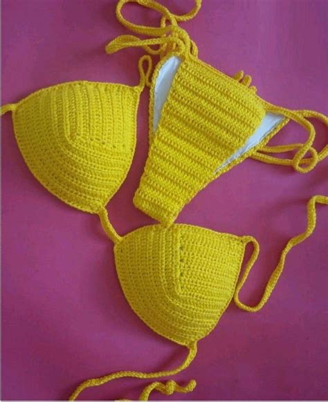 Biquini De Crochê Amarelo Elo7 Produtos Especiais