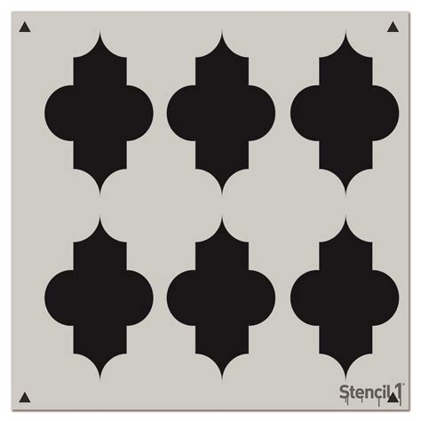 Quatrefoil Repeat Pattern Stencil 11″x11″ Stencil 1