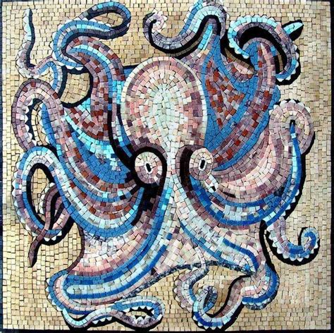 Octopus Marble Mosaic | Marine Life&Nautical | Mozaico